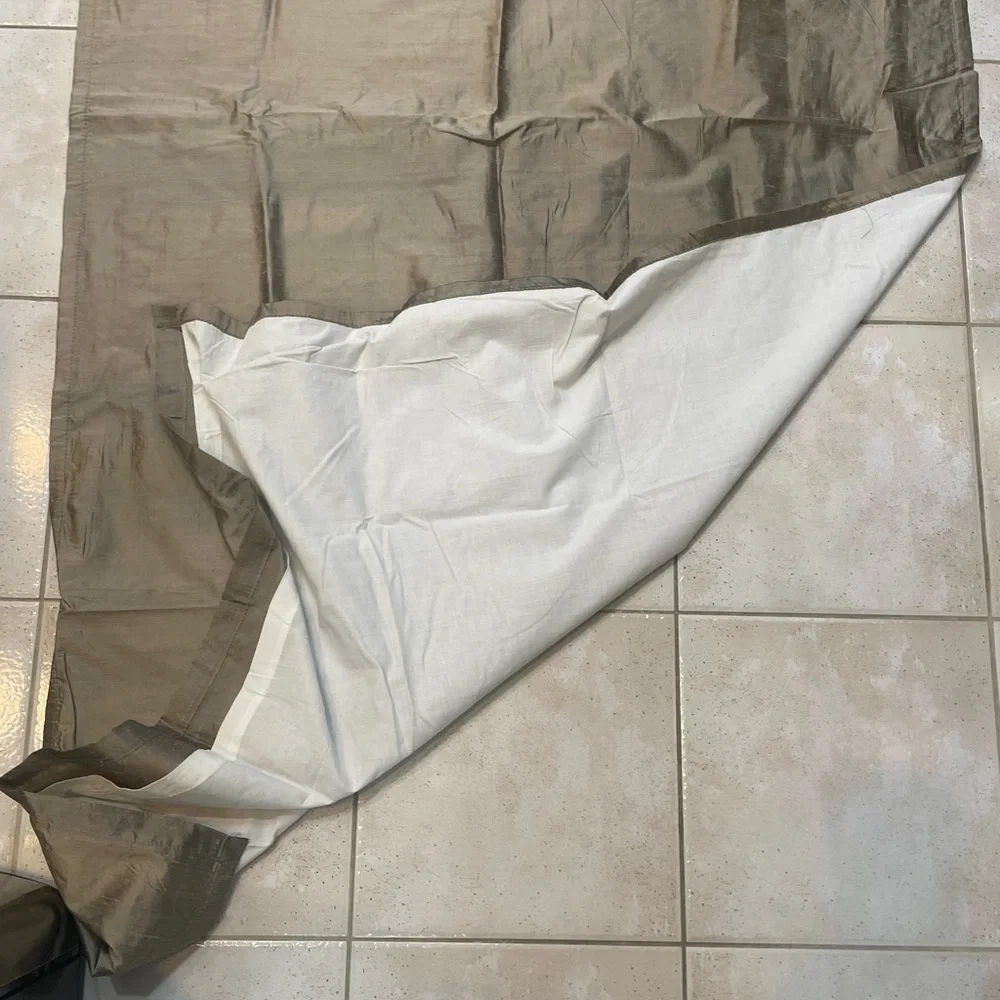 CHF & You Empire Silk Lined Curtain Panel Beige 75% Silk 40x84 in with tassels